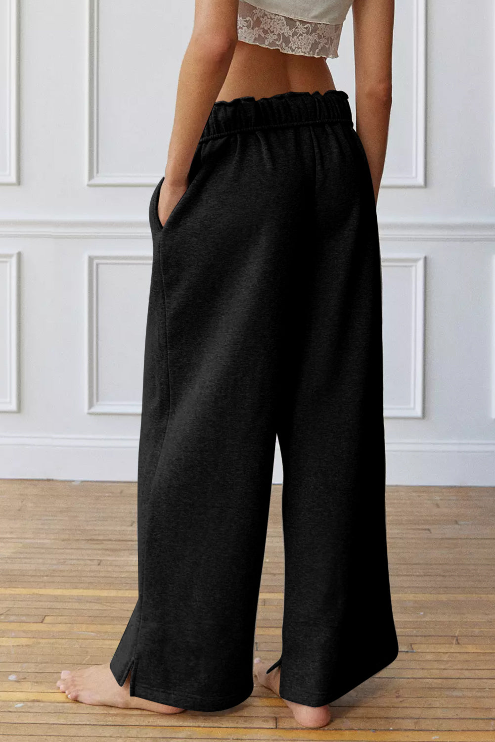 Drawstring Wide Leg Active Pants - ClozArt