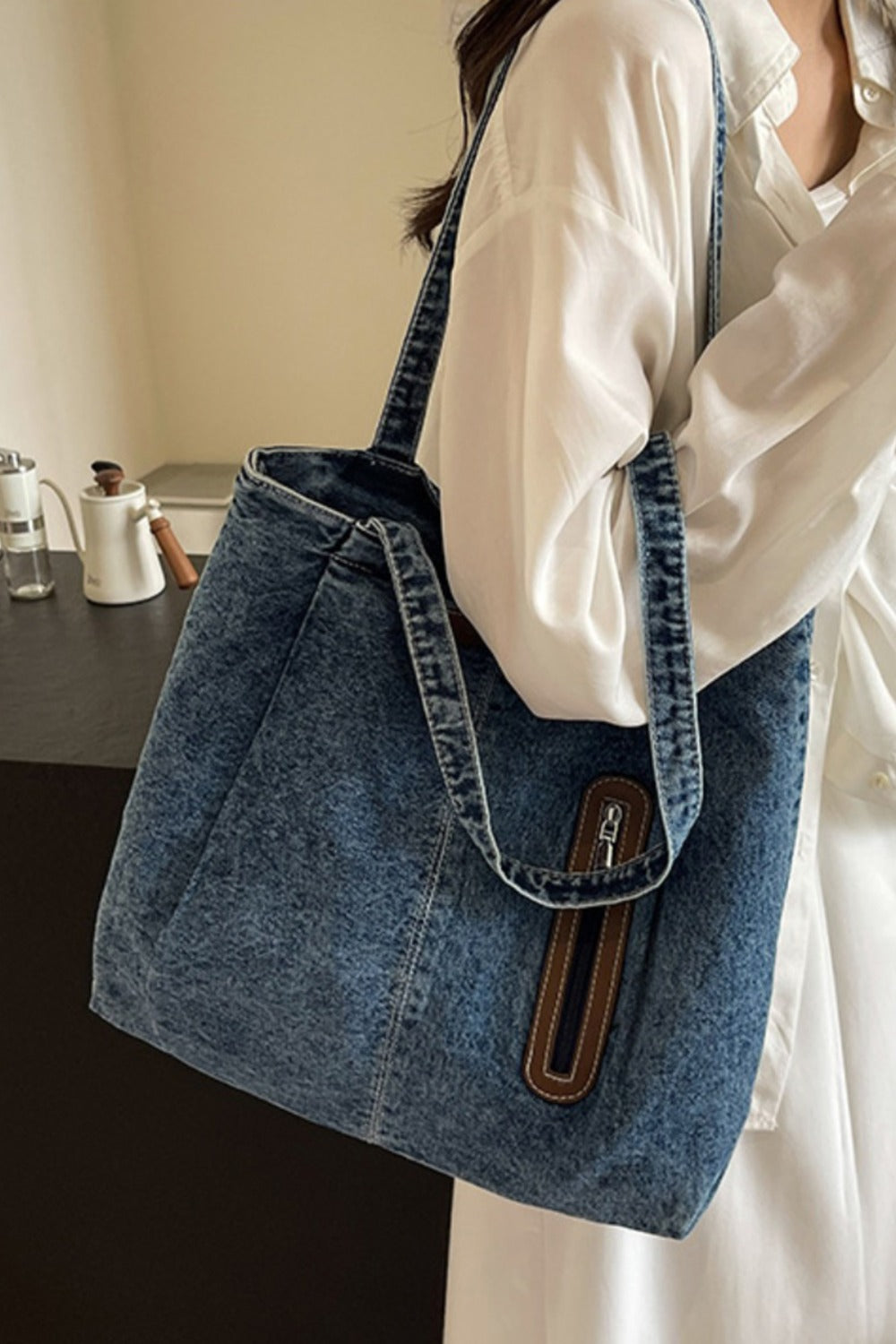 Medium Denim Tote Bag - ClozArt