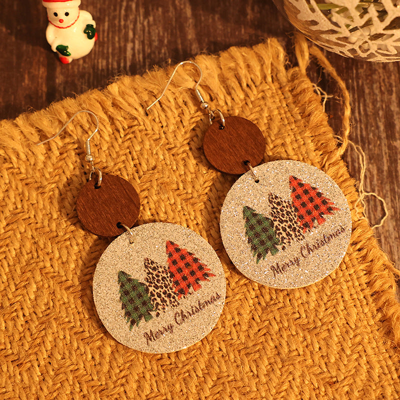 PU Leather Christmas Tree Earrings - ClozArt