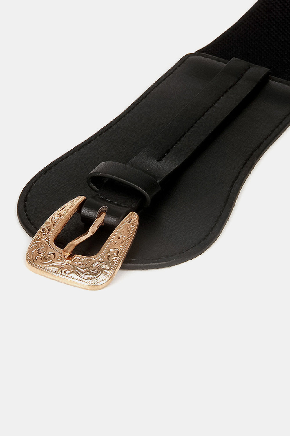 Wide Elastic Belt with Alloy Buckle - ClozArt