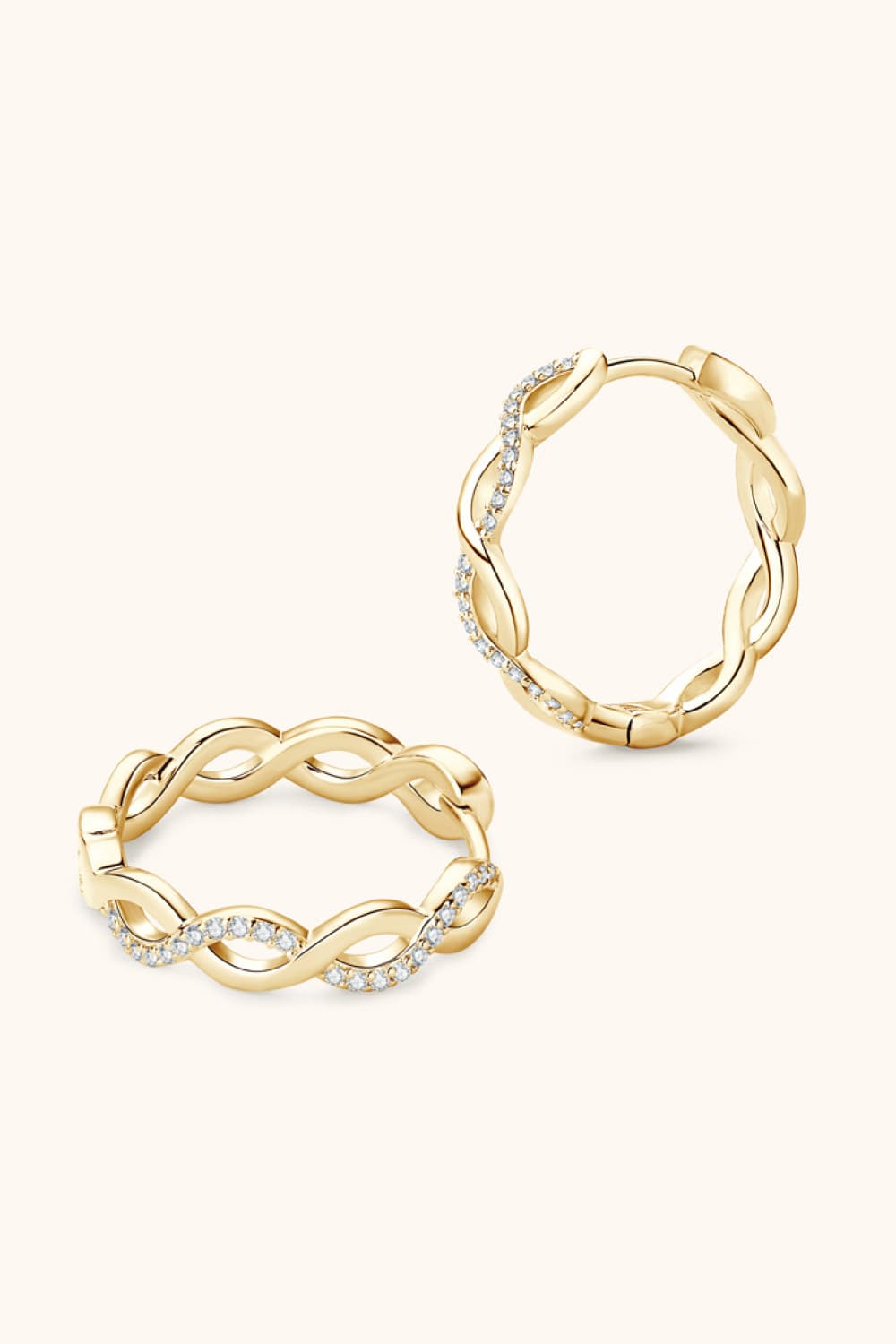 Moissanite Crisscross Hoop Earrings - ClozArt