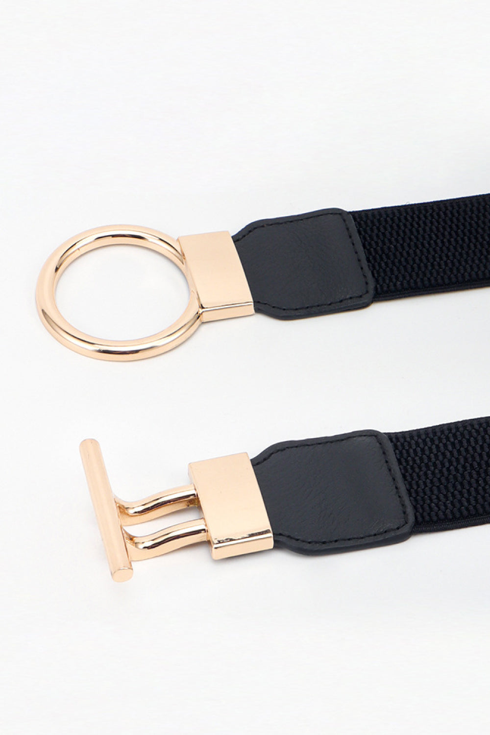 Circle Shape Buckle Zinc Alloy Buckle PU Leather Belt - ClozArt