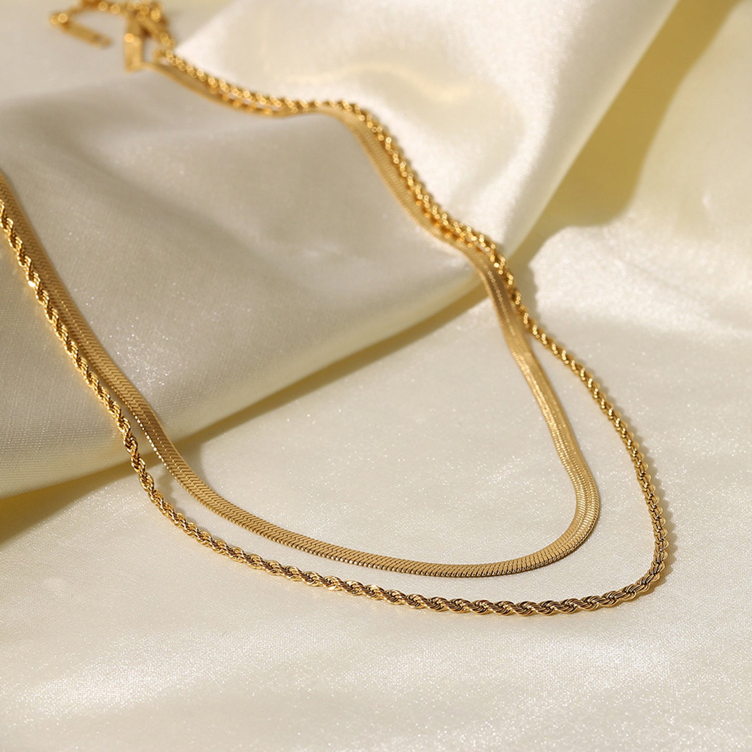 18K Gold-Plated Double-Layered Necklace - ClozArt