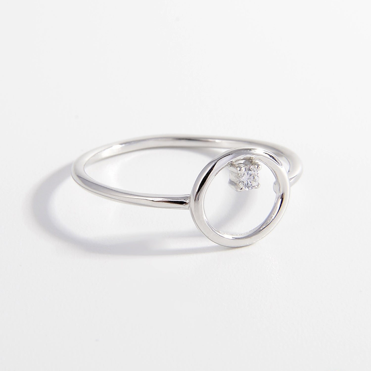 Zircon Circle 925 Sterling Silver Ring - ClozArt