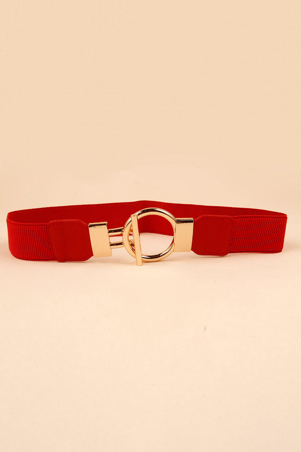 Circle Shape Buckle Zinc Alloy Buckle PU Leather Belt - ClozArt