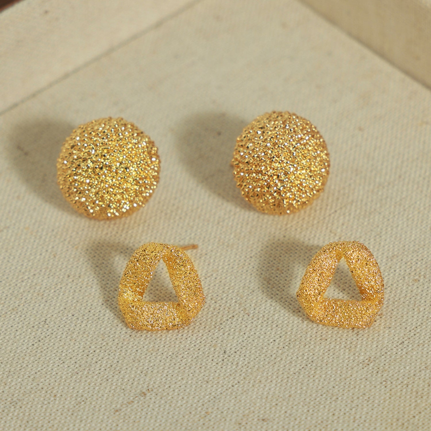 Gold-Plated Geometric Stud Earrings - ClozArt