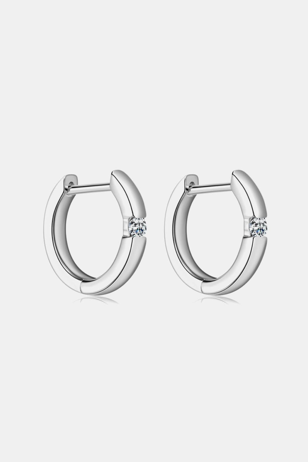 Moissanite 925 Sterling Silver Huggie Earrings - ClozArt