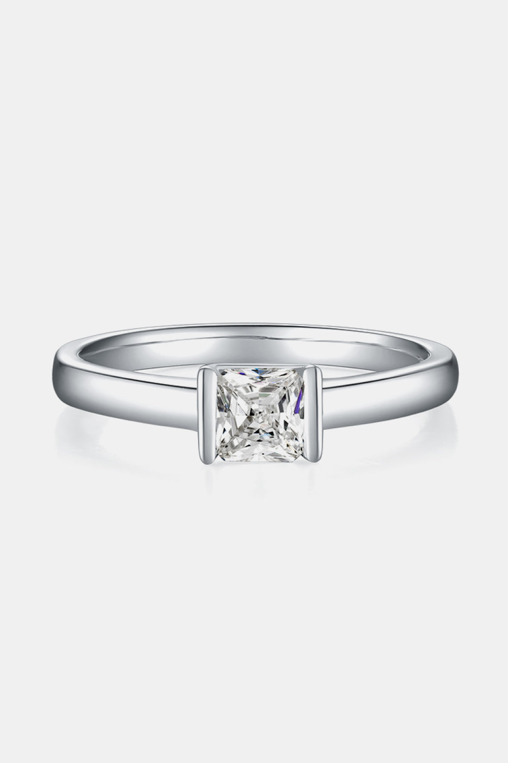 Moissanite 925 Sterling Silver Solitaire Ring - ClozArt