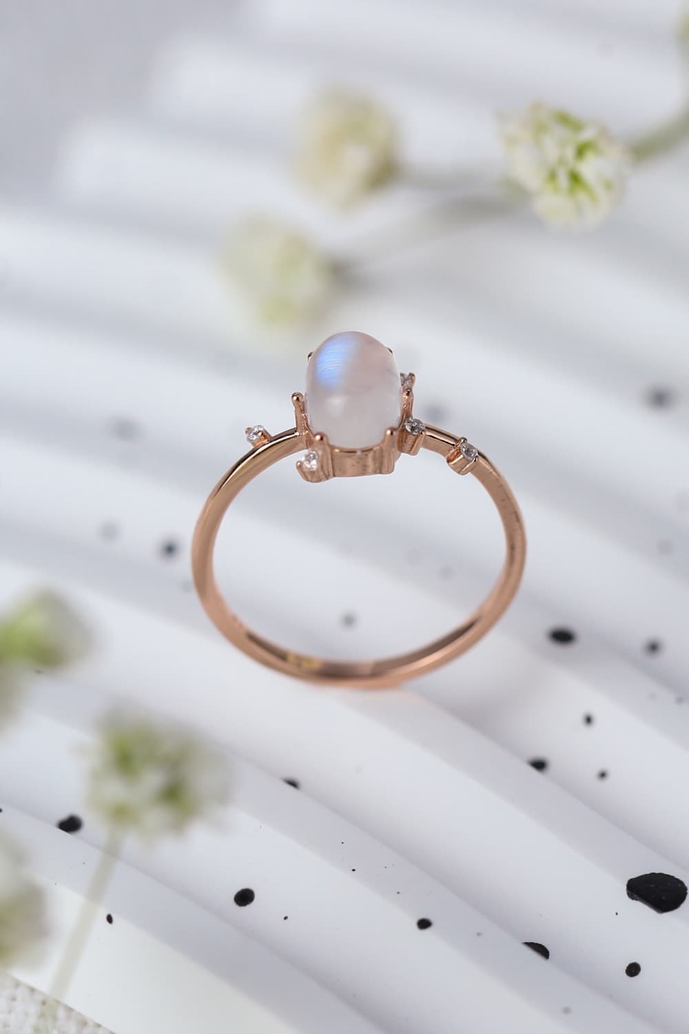 High Quality Natural Moonstone 925 Sterling Silver Ring - ClozArt