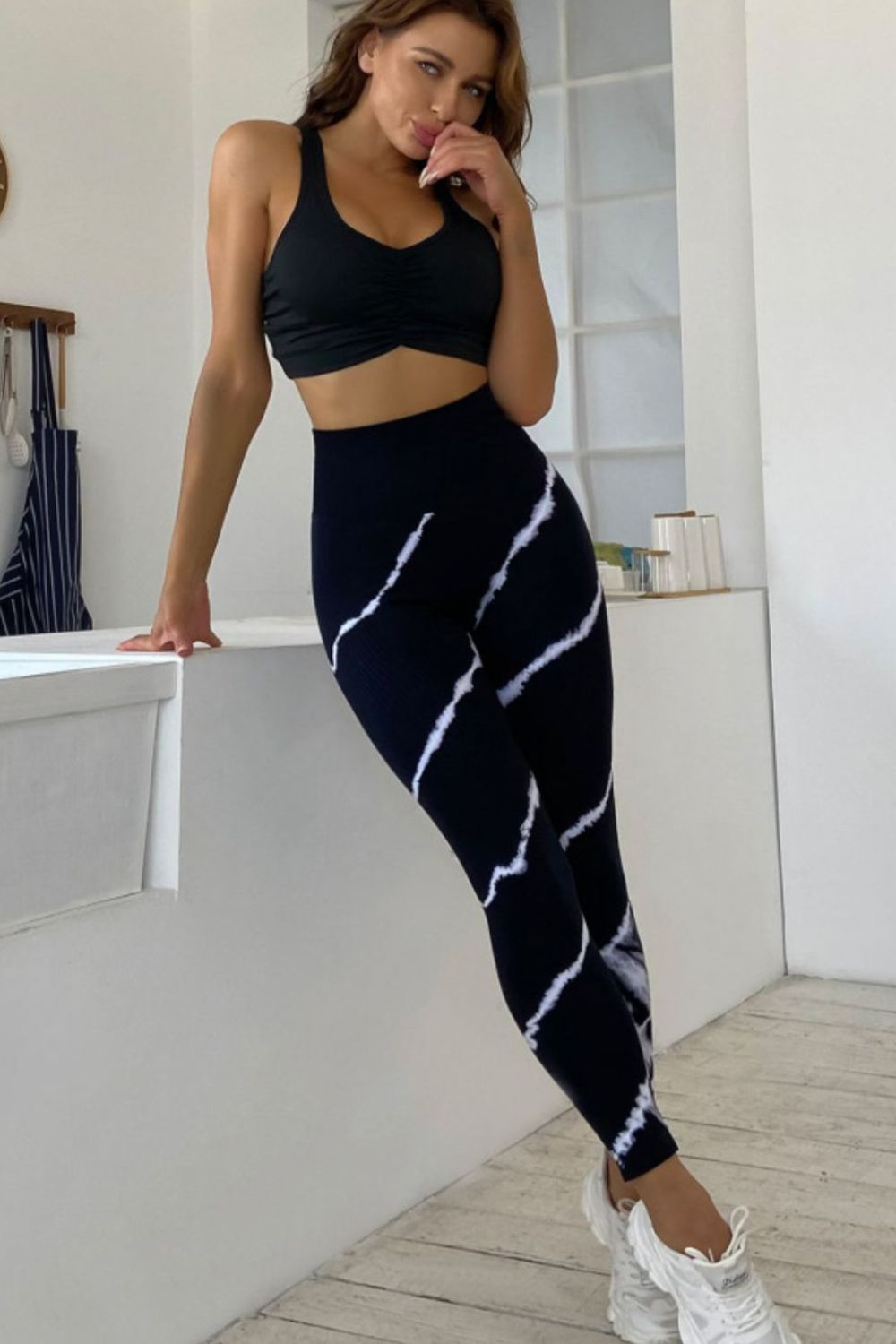 Slim Fit High Waist Long Active Pants - ClozArt