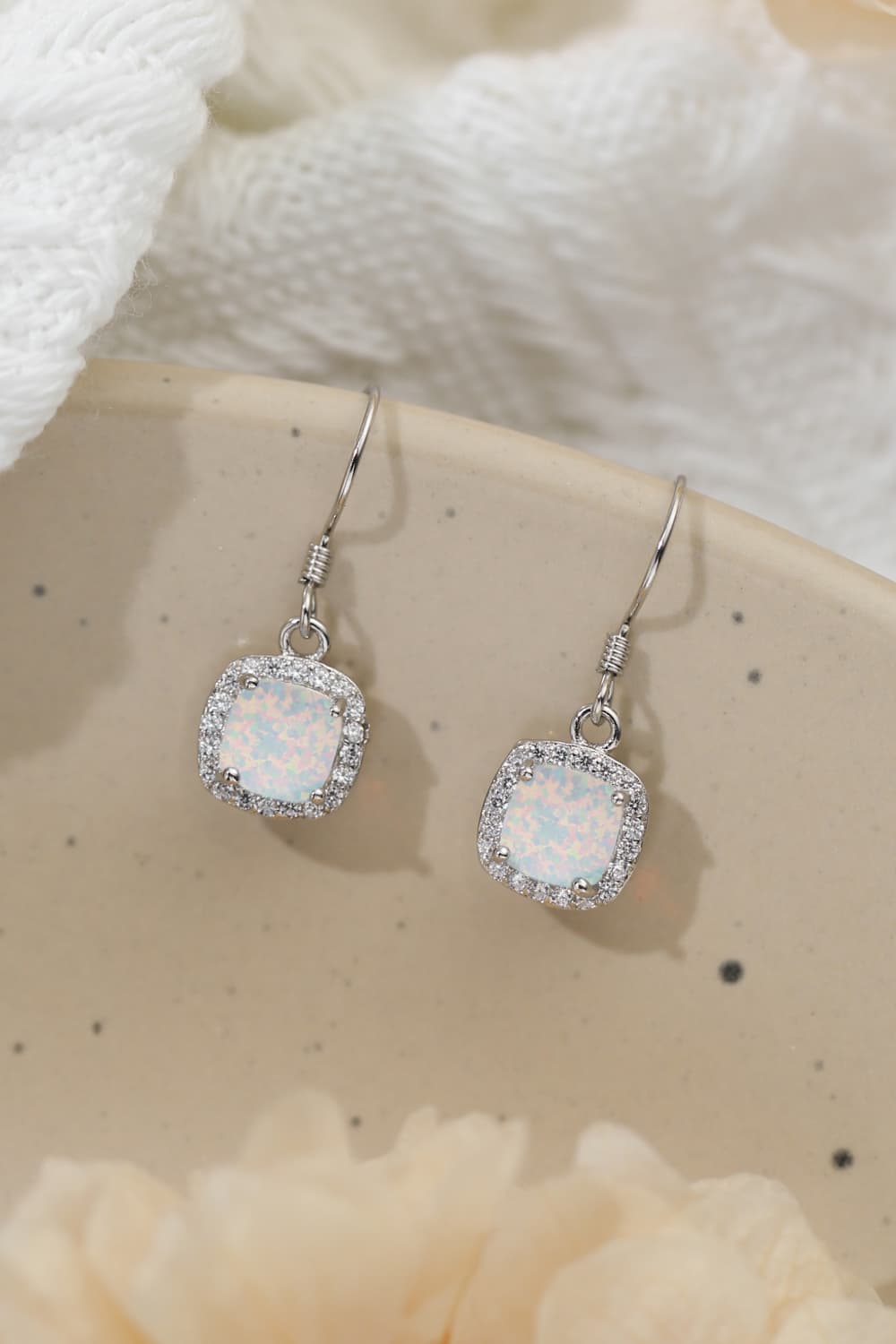 Opal Square Drop Earrings - ClozArt