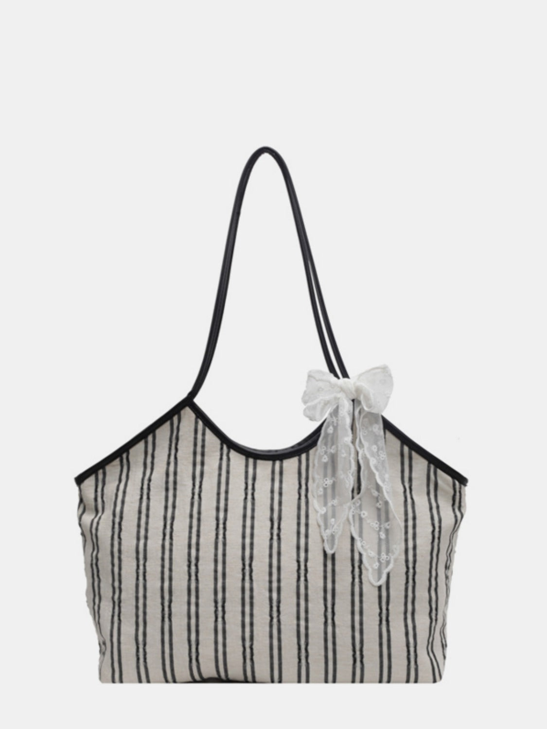 Striped Canvas Tote Bag - ClozArt