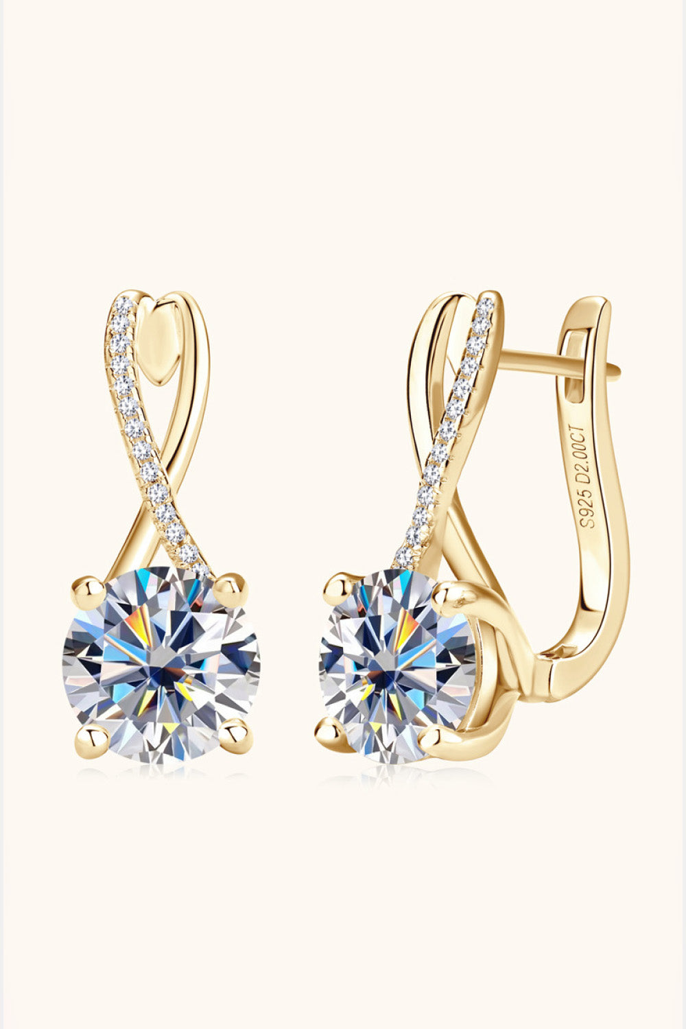 4 Carat Moissanite 925 Sterling Silver Earrings - ClozArt