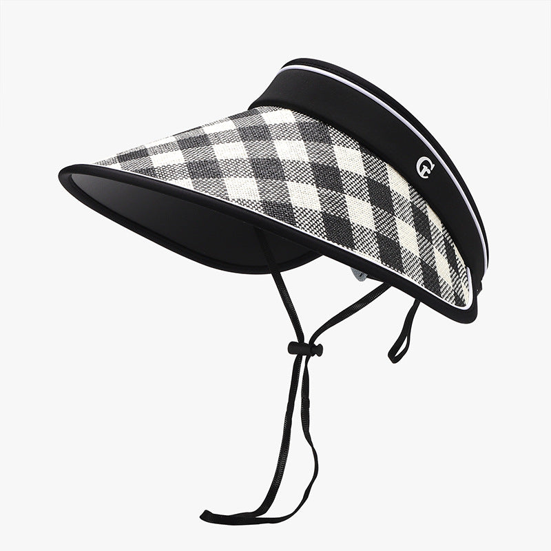 Plaid Natural Grass Adjustable Sun Hat - ClozArt