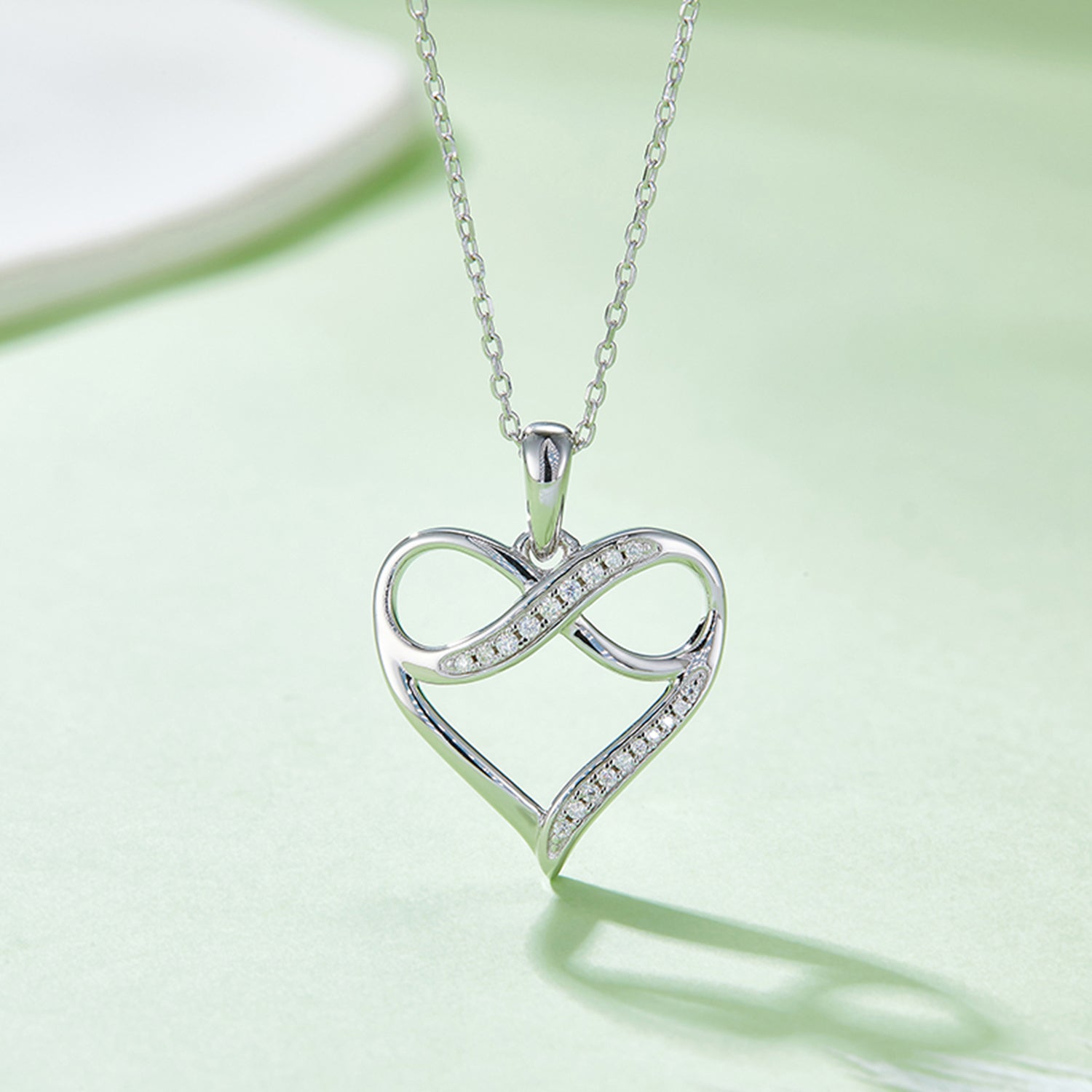 Moissanite 925 Sterling Silver Heart Necklace - ClozArt