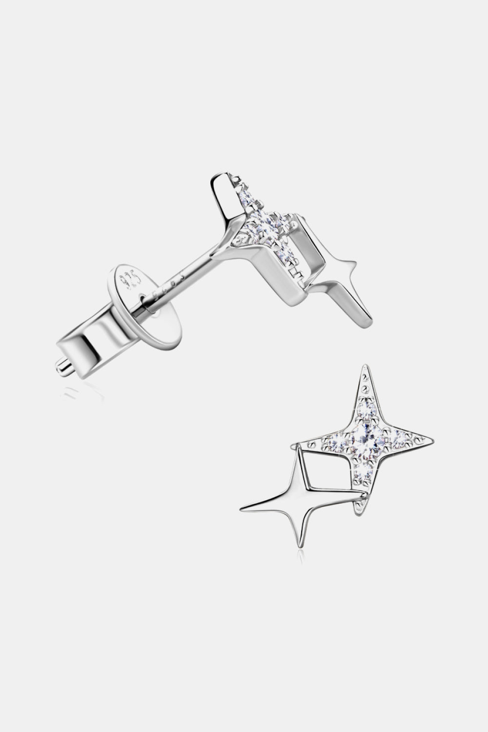 Moissanite 925 Sterling Silver Star Shape Earrings - ClozArt