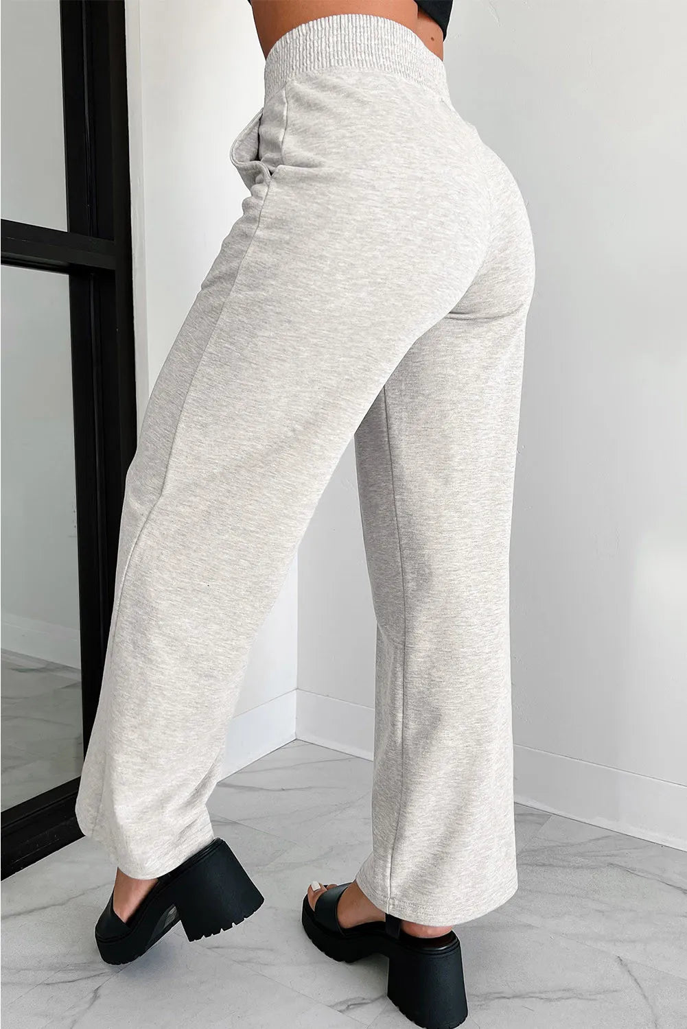 Elastic Waist Active Pants with Pockets - ClozArt