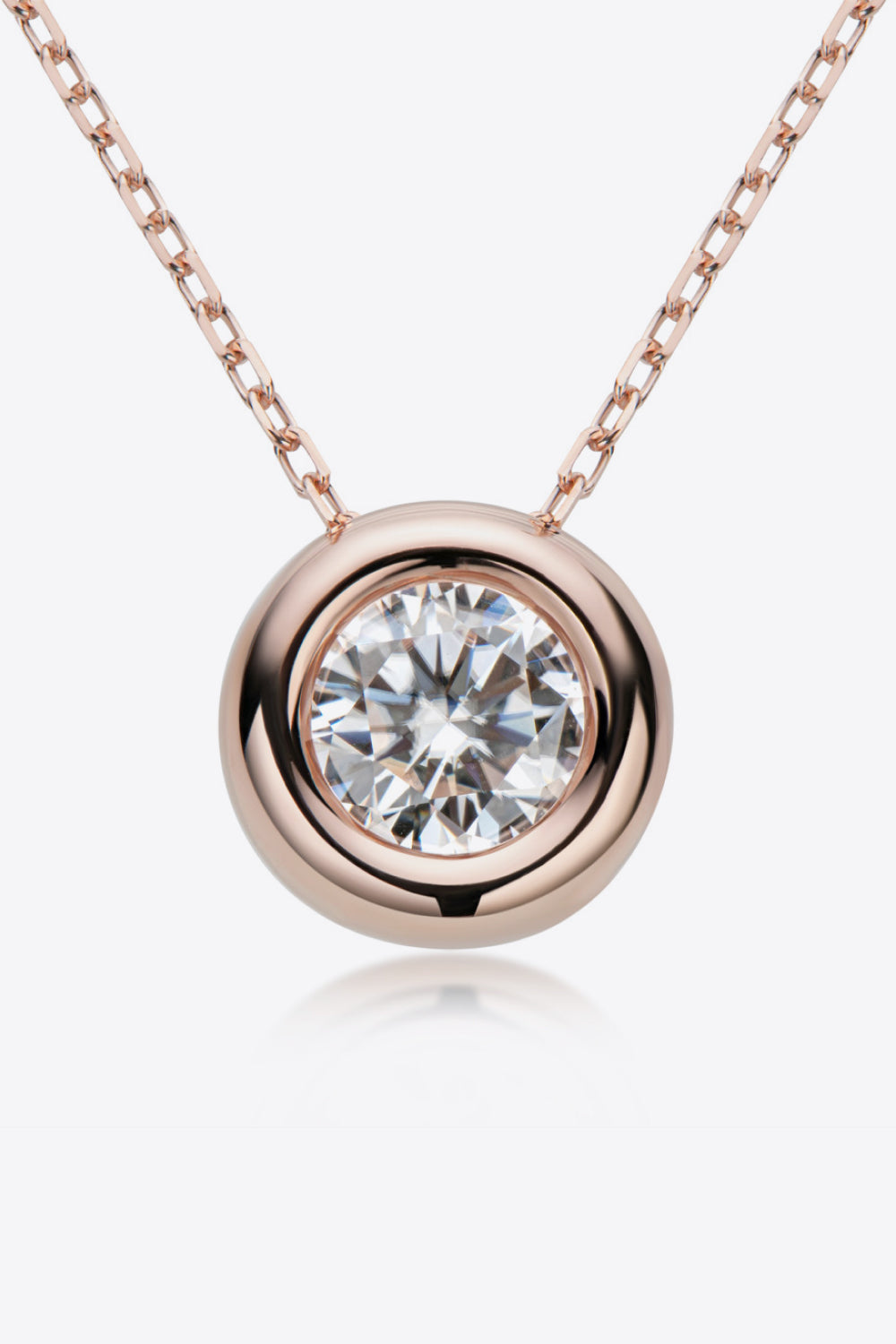 Adored 1 Carat Moissanite Pendant 925 Sterling Silver Necklace - ClozArt