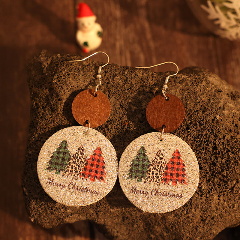 PU Leather Christmas Tree Earrings - ClozArt