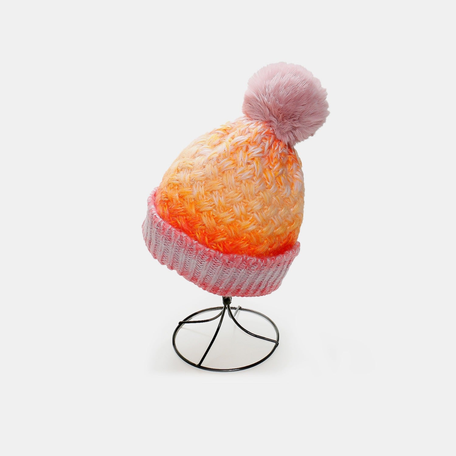 Gradient Knit Hat with Pompom - ClozArt