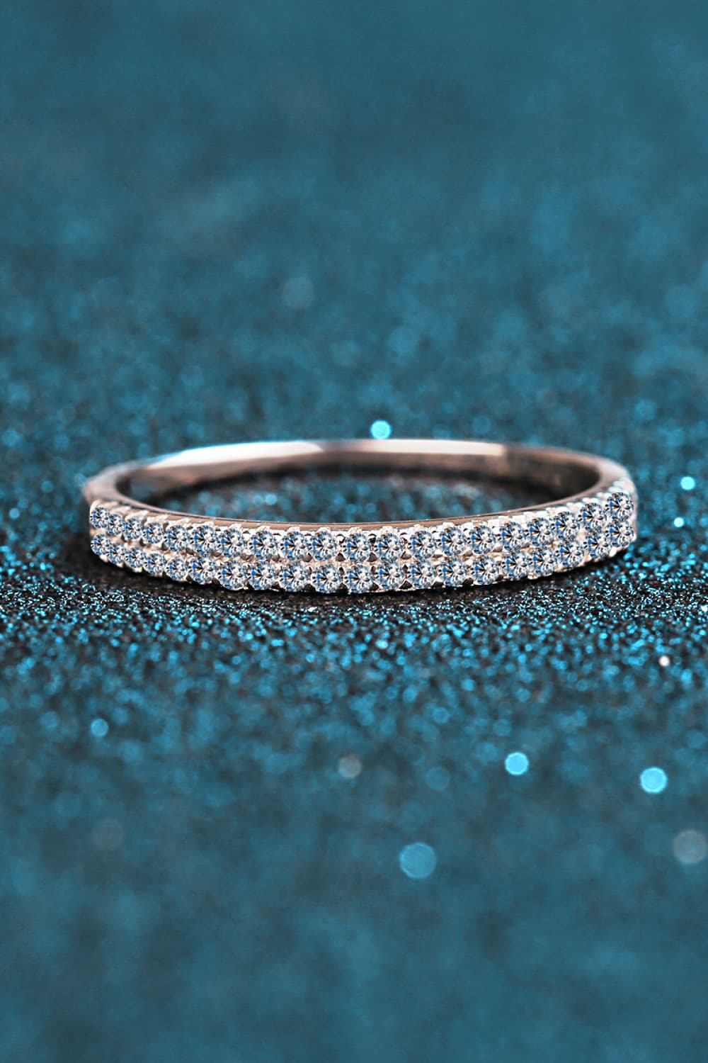 Moissanite 925 Sterling Silver Half-Eternity Ring - ClozArt