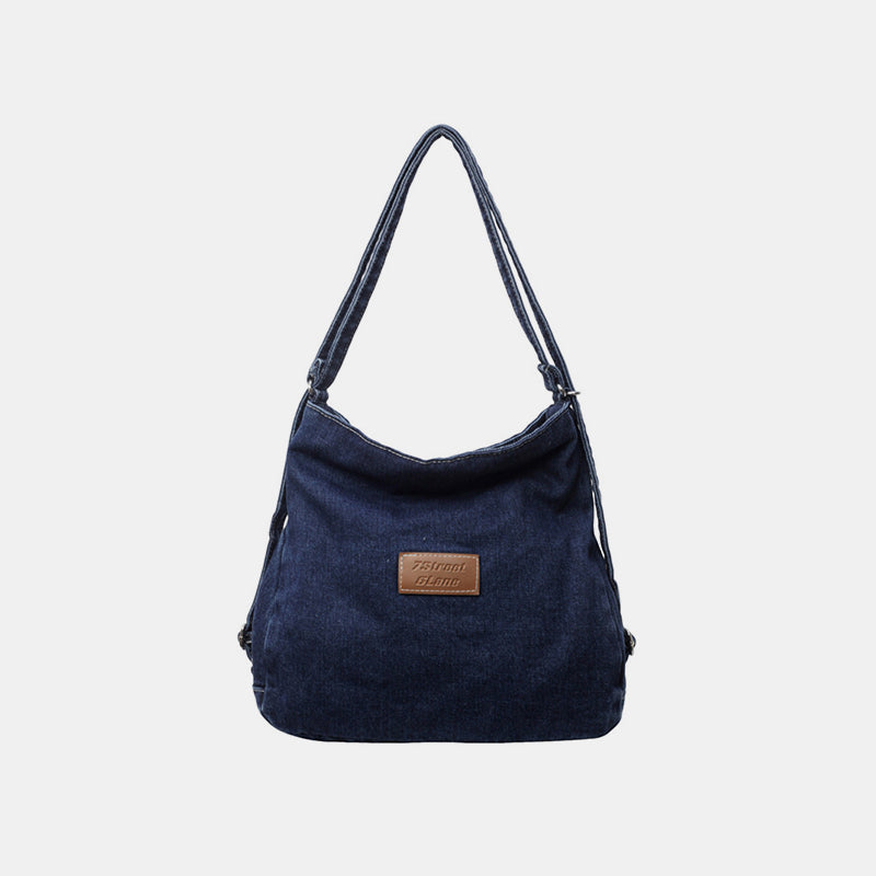 Adjustable Strap Denim Shoulder Bag - ClozArt