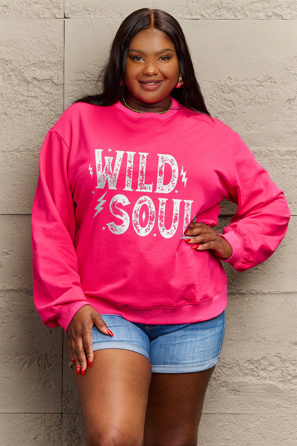 Simply Love Full Size WILD SOUL Graphic Sweatshirt