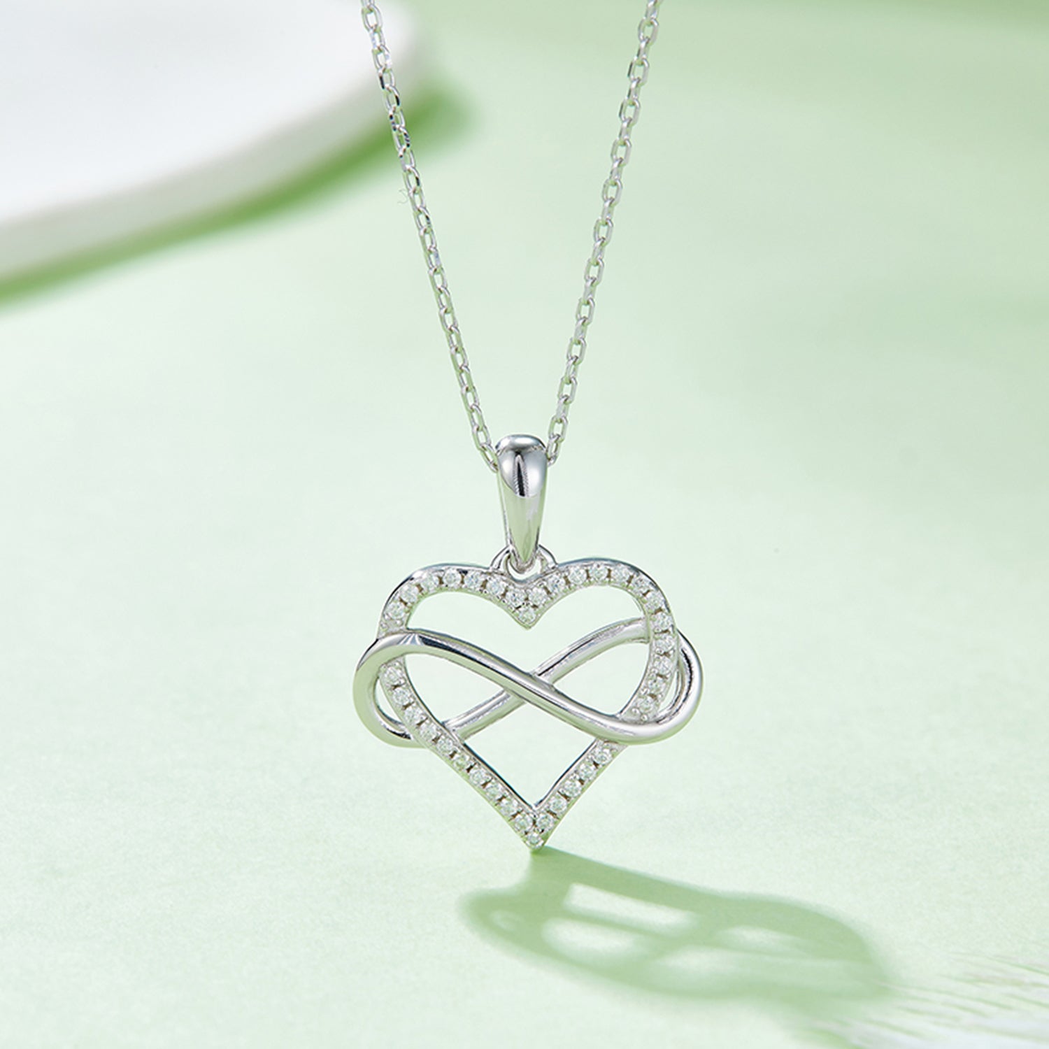 Moissanite 925 Sterling Silver Heart Shape Necklace - ClozArt