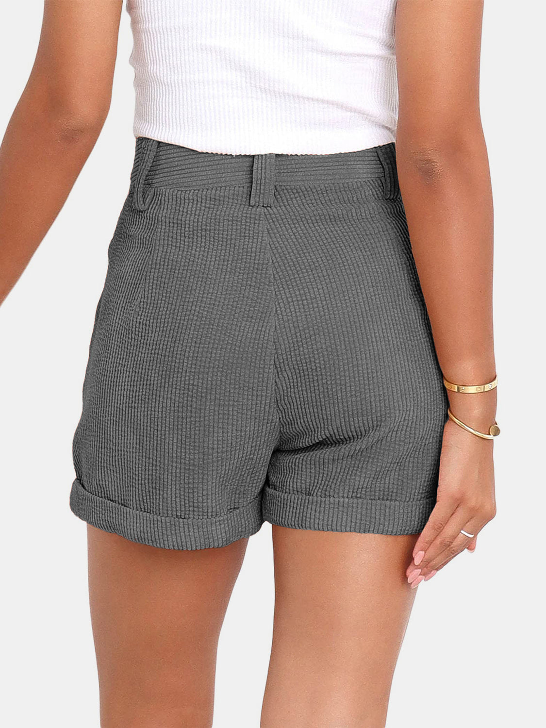 Full Size High Waist Shorts with Pockets - ClozArt