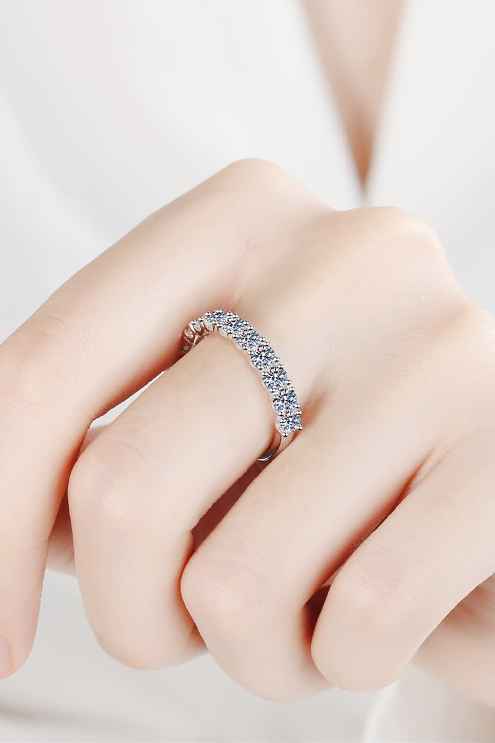 1 Carat Moissanite Half-Eternity Ring - ClozArt