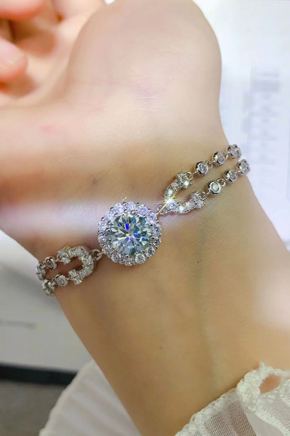 2 Carat Moissanite Double-Layered Bracelet - ClozArt