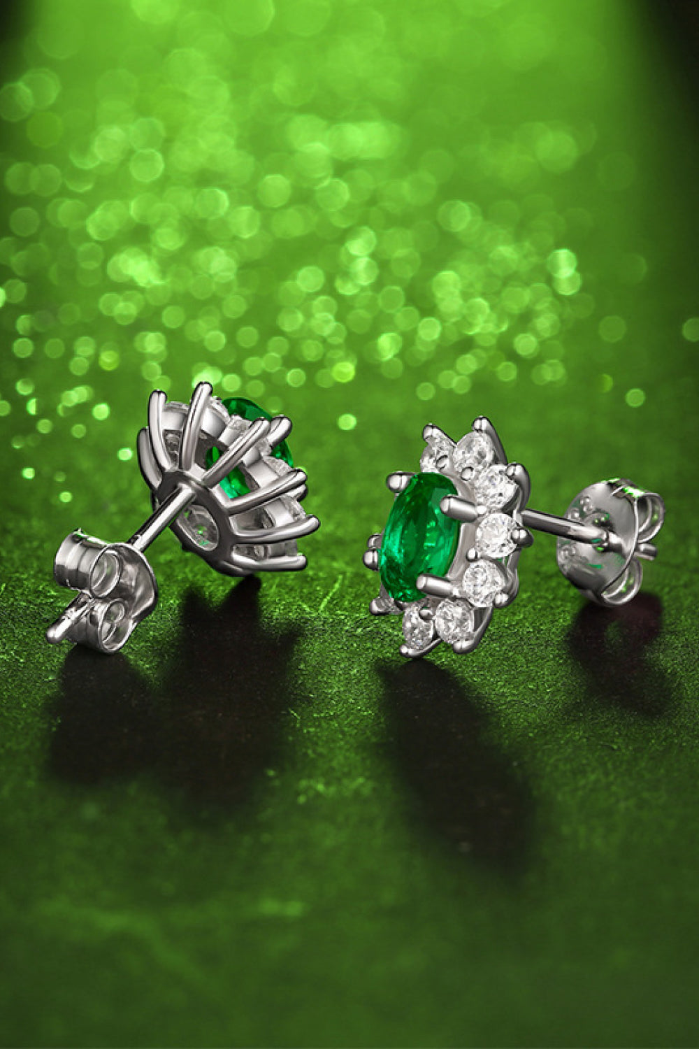 1 Carat Lab-Grown Emerald Stud Earrings - ClozArt