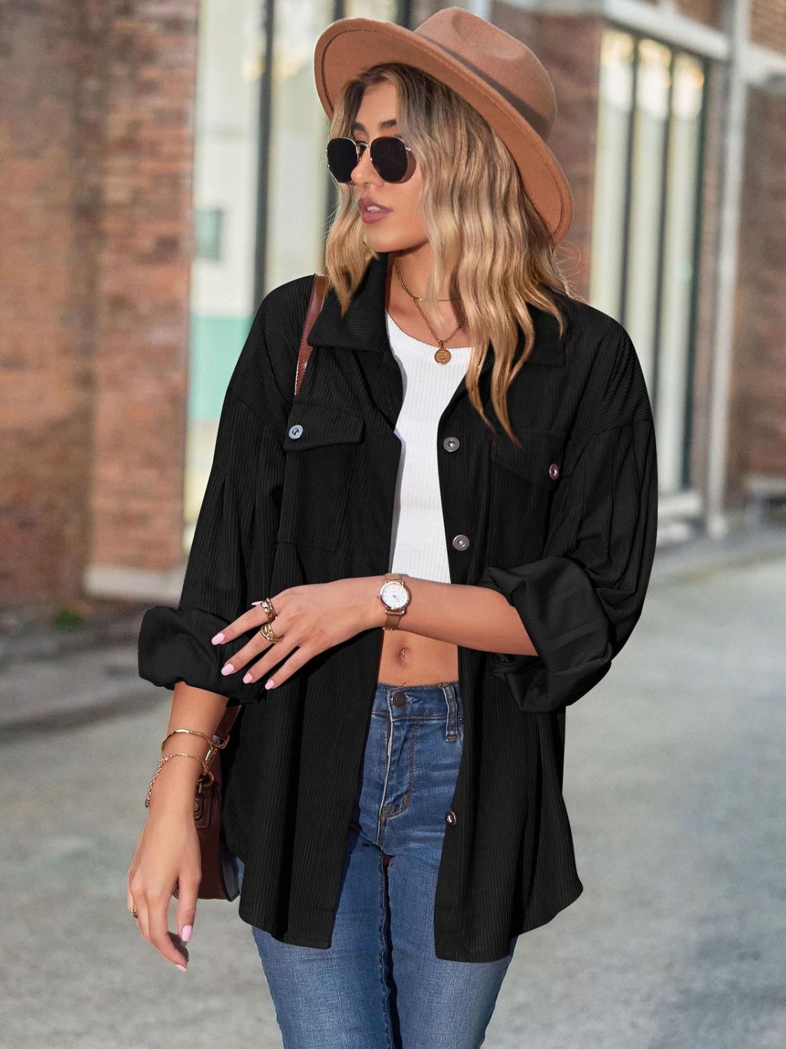 Mandy Button Up Collared Neck Long Sleeve Shirt