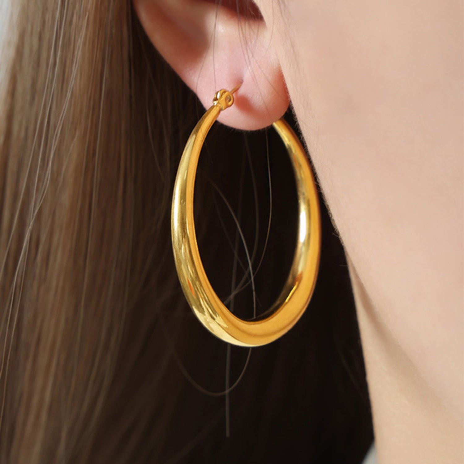 18K Gold-Plated Hoop Earrings - ClozArt