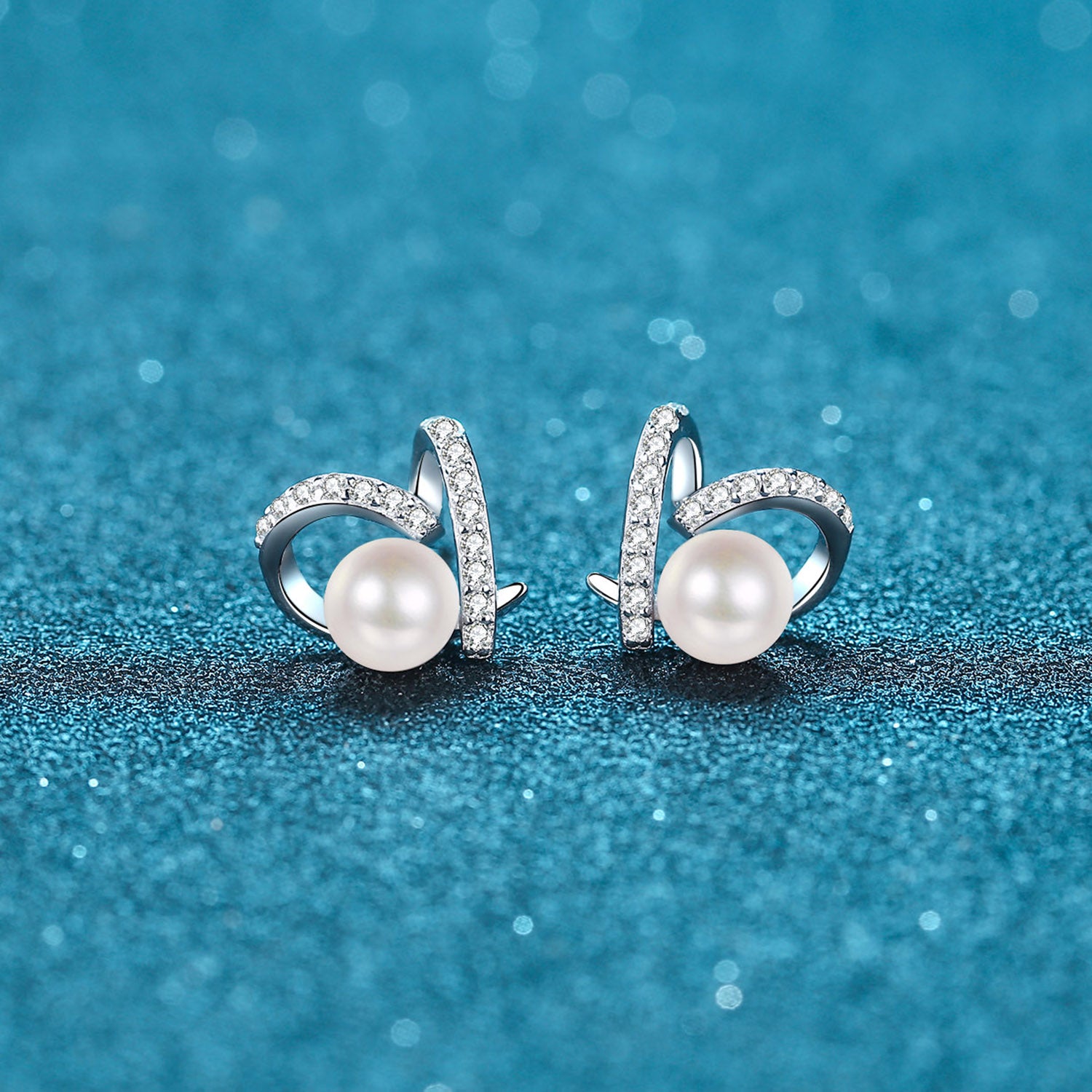 Pearl Moissanite 925 Sterling Silver Earrings - ClozArt