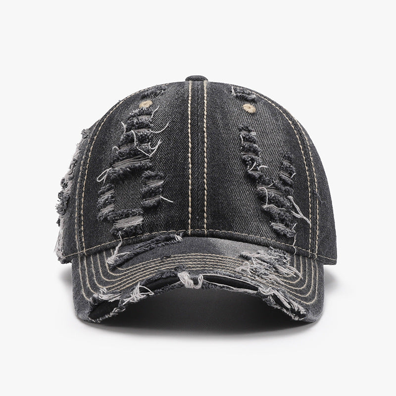 Distressed Adjustable Cotton Baseball Cap - ClozArt