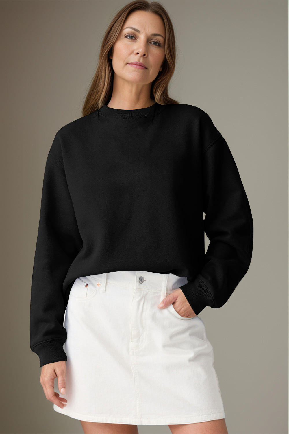 Round Neck Long Sleeve Sweatshirt