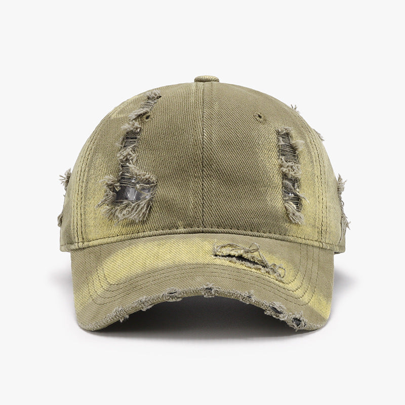 Distressed Adjustable Cotton Baseball Cap - ClozArt