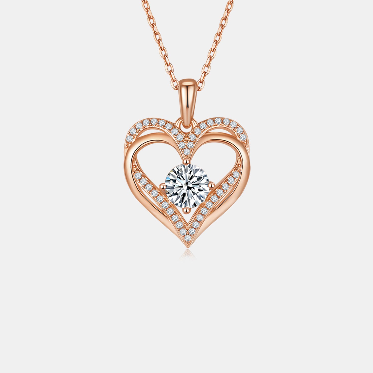 1.2 Carat Moissanite 925 Sterling Silver Heart Necklace - ClozArt