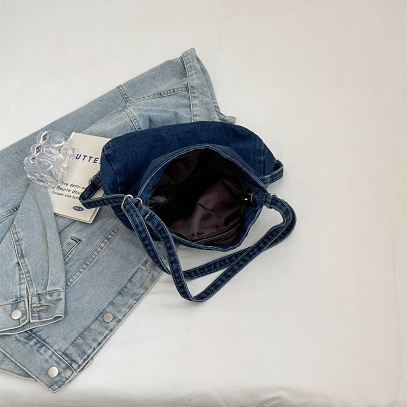 Adjustable Strap Denim Shoulder Bag - ClozArt