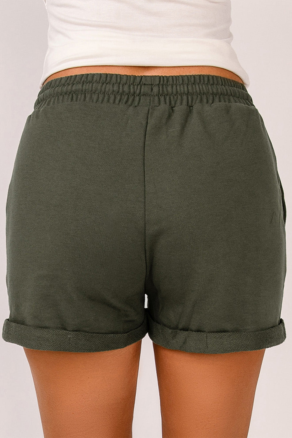 Drawstring Waist Cuffed Shorts - ClozArt