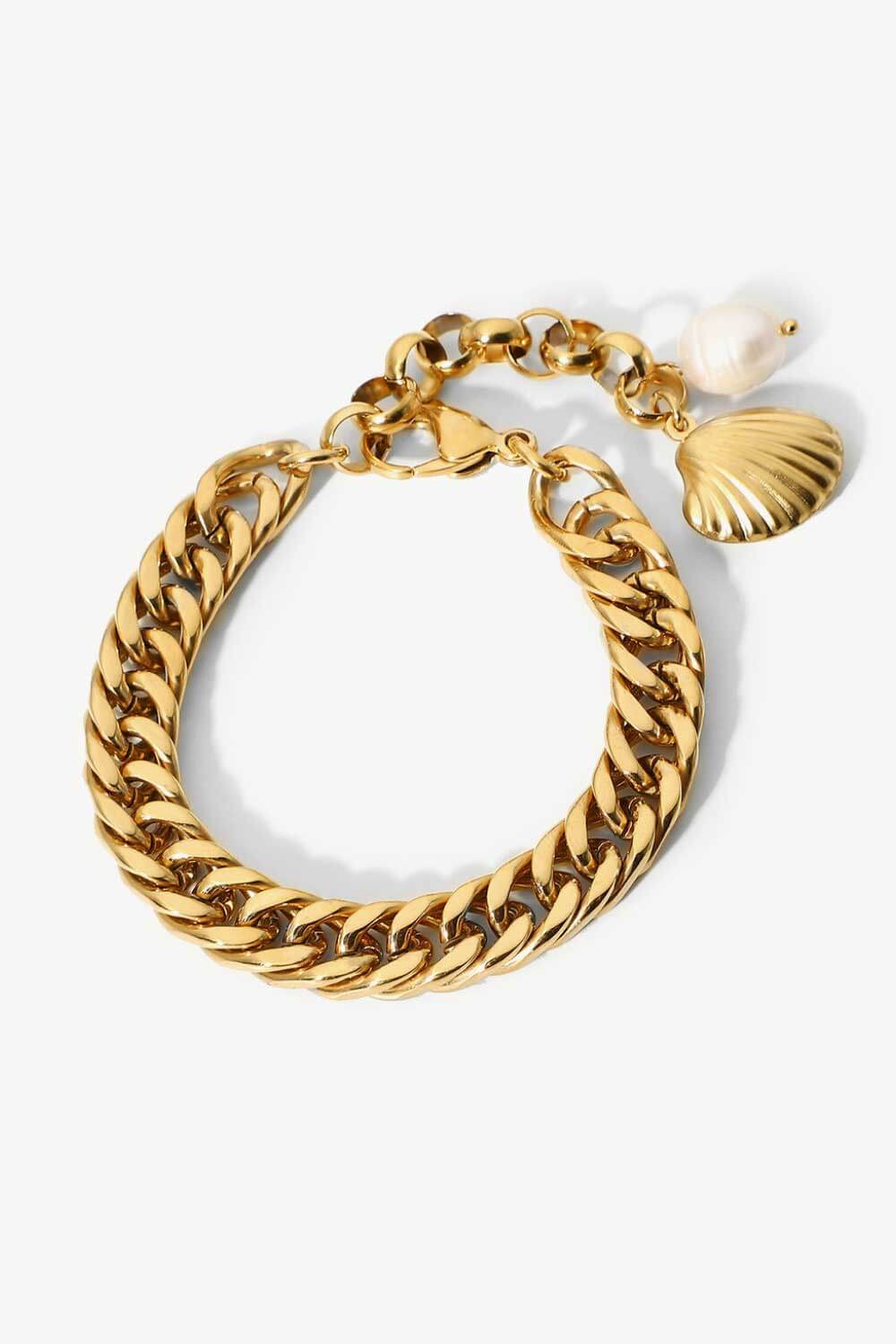 18K Gold-Plated Curb Chain Bracelet - ClozArt