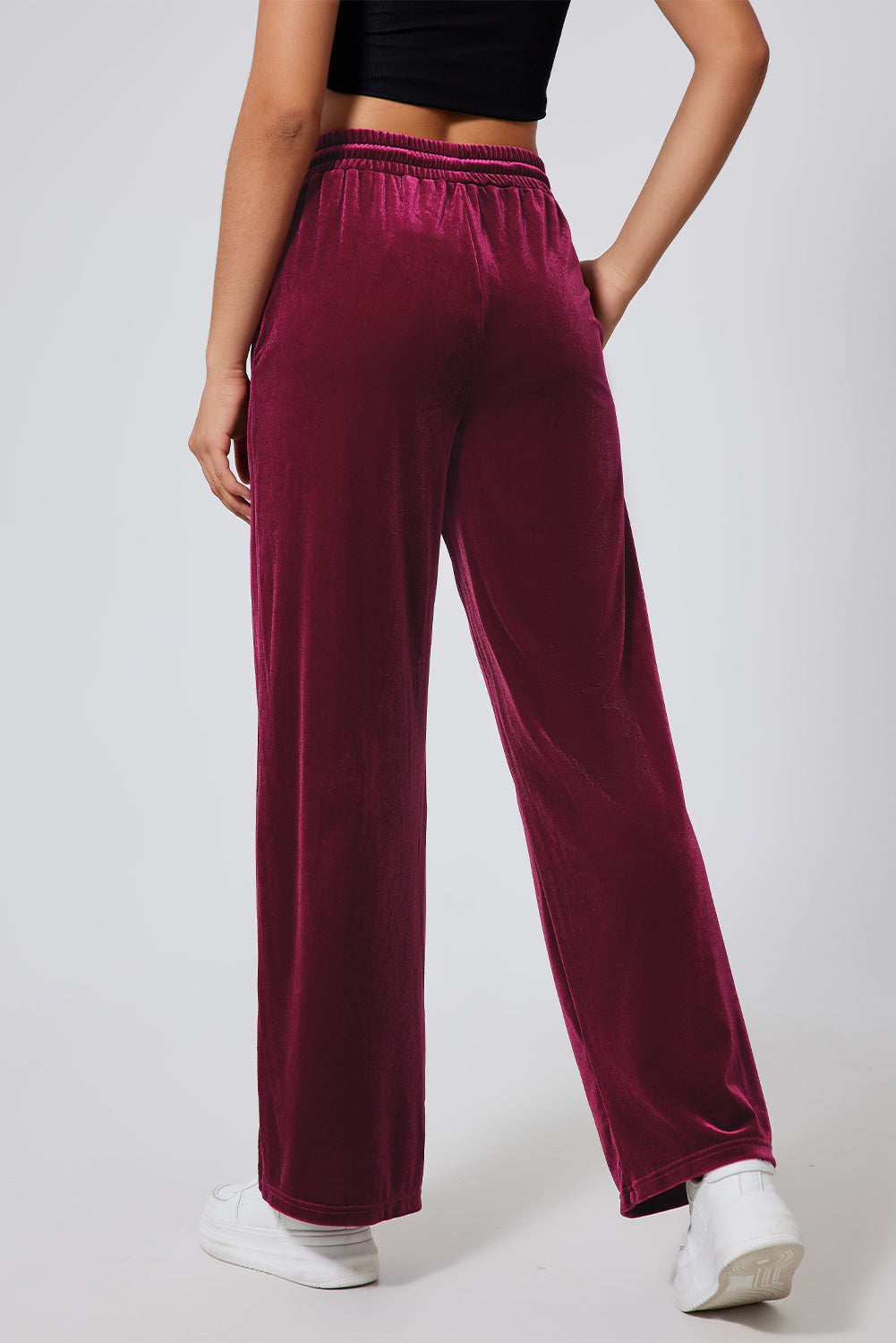 Drawstring Wide Leg Active Pants - ClozArt