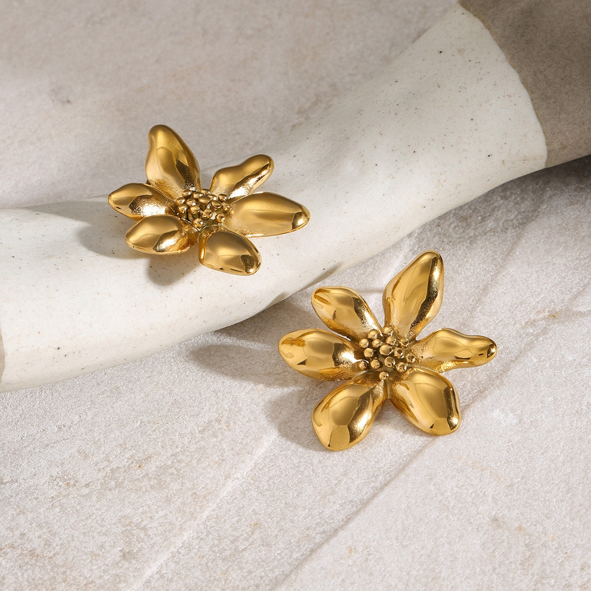 Stainless Steel Flower Earrings - ClozArt