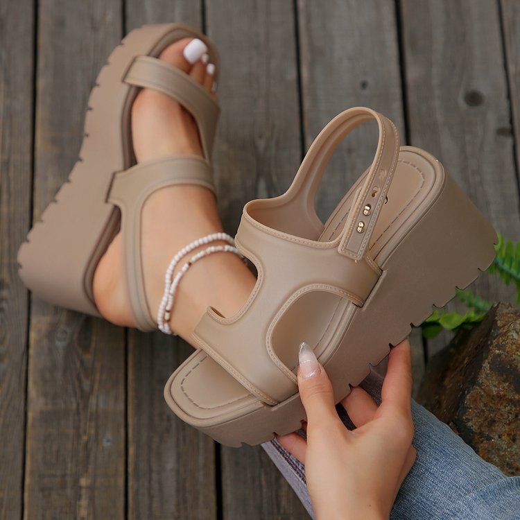 Open Toe Wedge Sandals - ClozArt