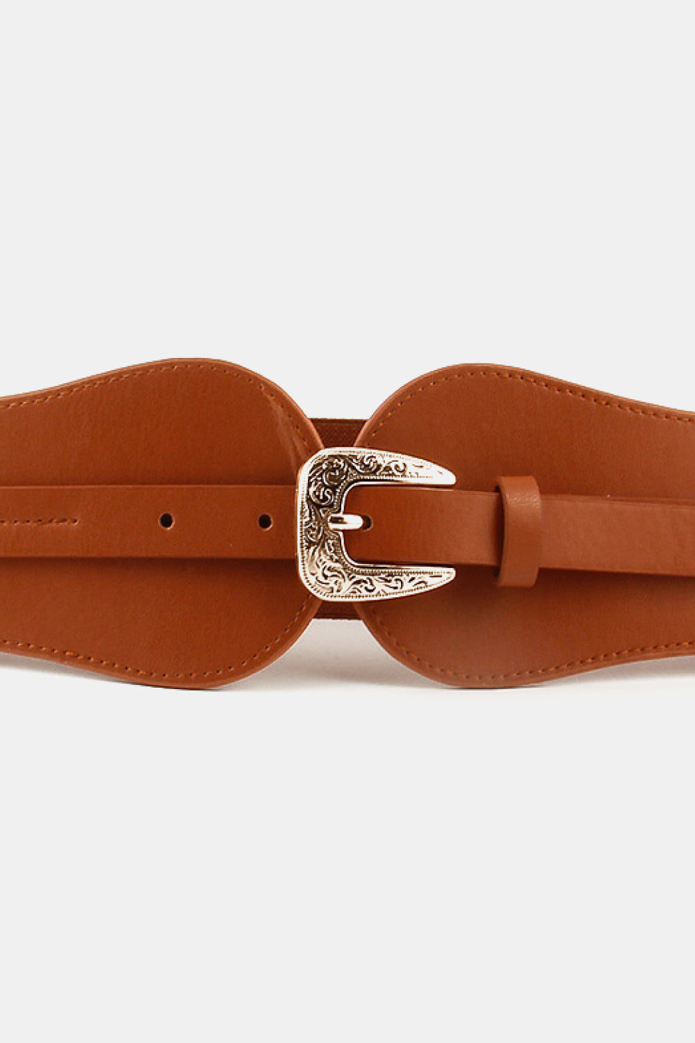 Wide Elastic Belt with Alloy Buckle - ClozArt