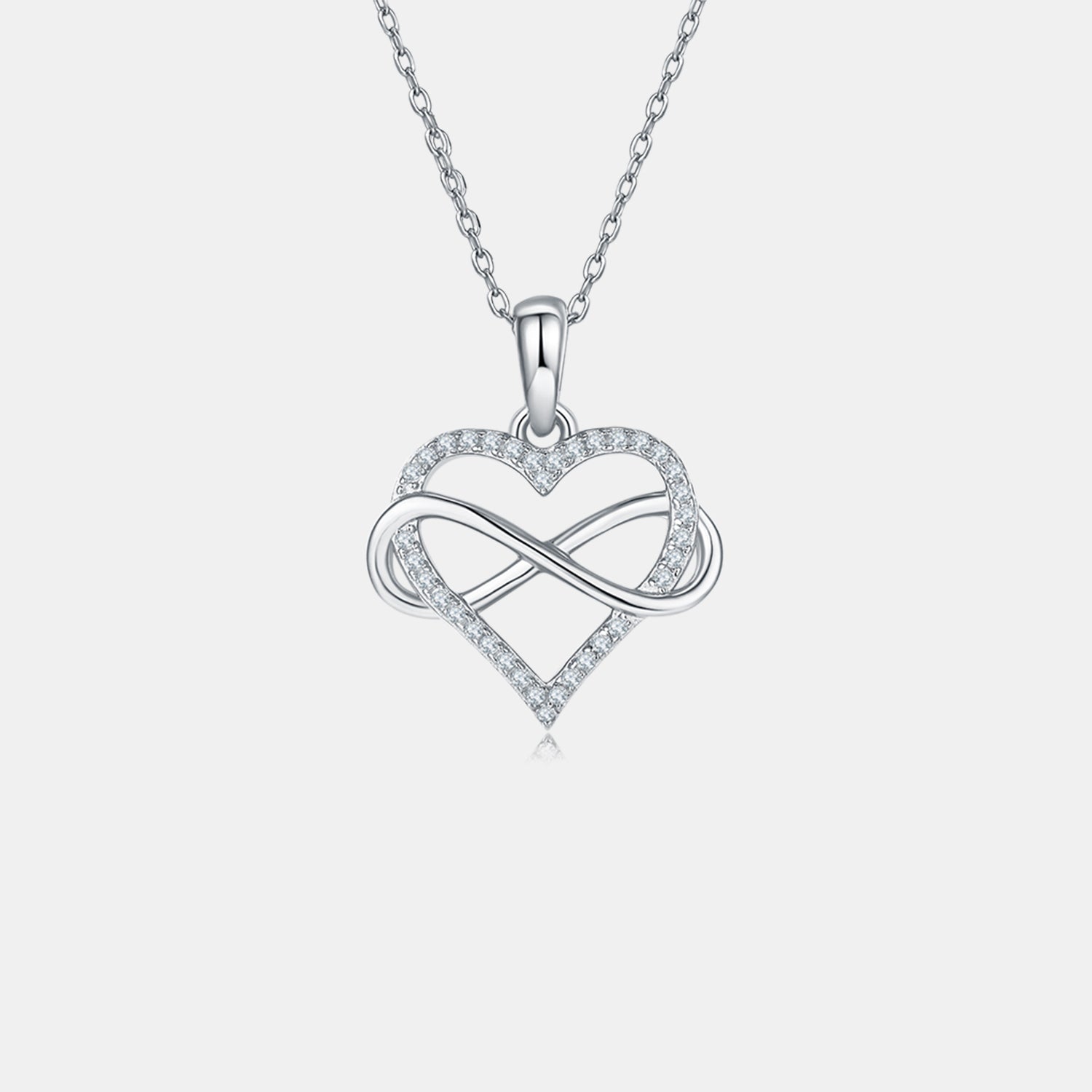 Moissanite 925 Sterling Silver Heart Shape Necklace - ClozArt