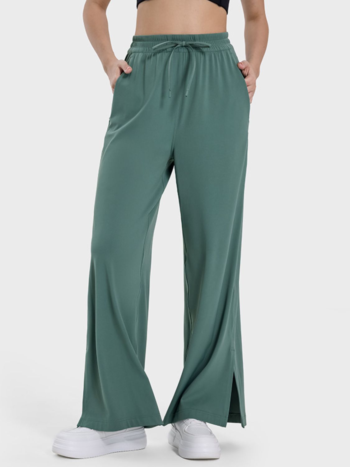 Millennia Slit Wide Leg Active Pants - ClozArt