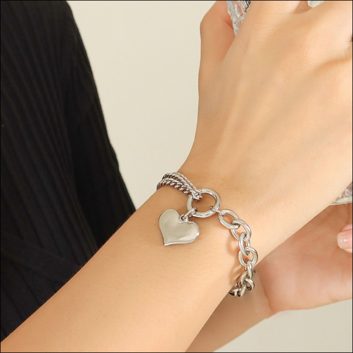 Half Chunky Chain Titanium Steel Bracelet - ClozArt