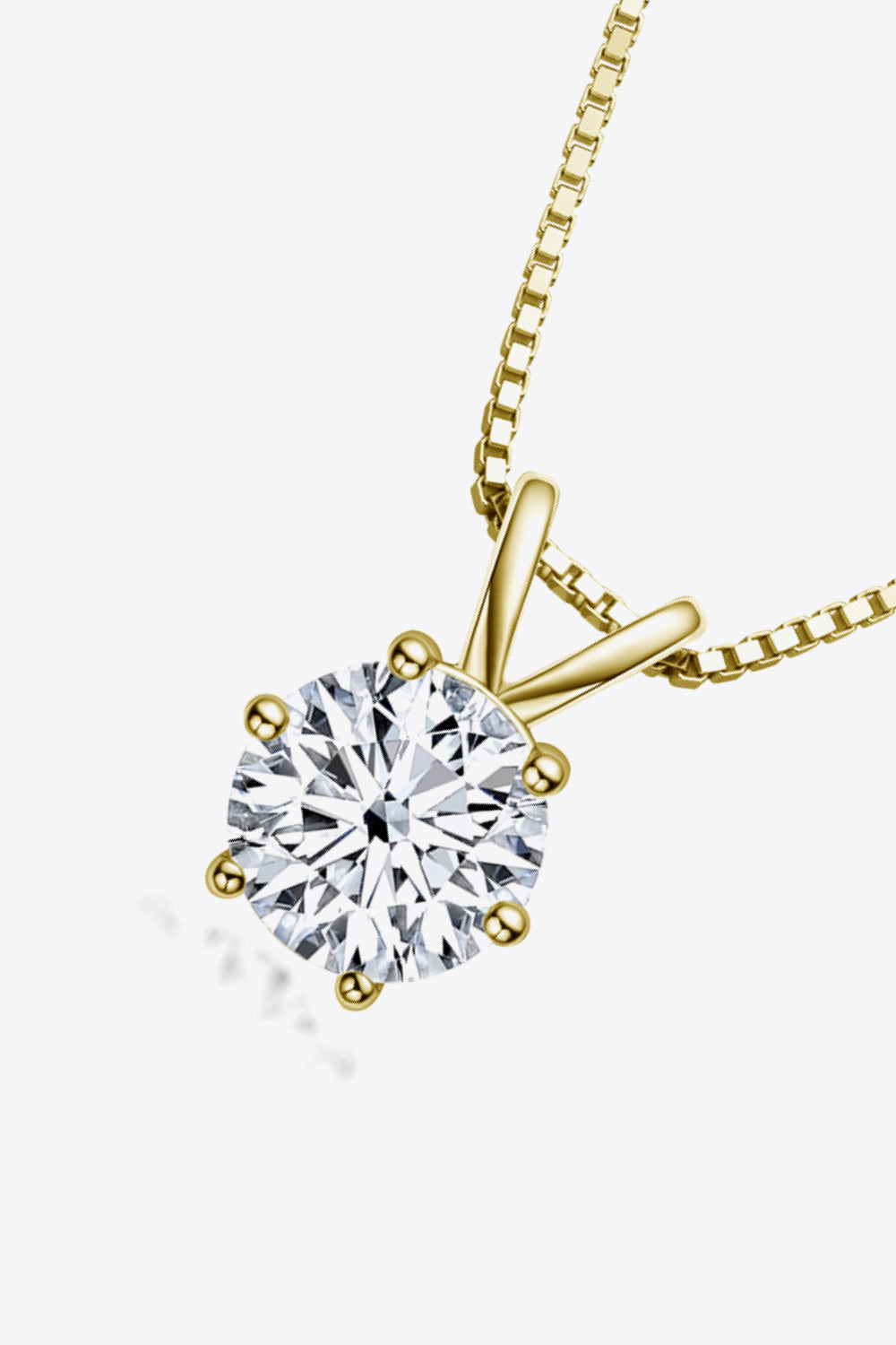 925 Sterling Silver 1 Carat Moissanite Pendant Necklace - ClozArt